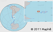 Gray Location Map of the area around 51° 27' 30" S, 61° 58' 30" W