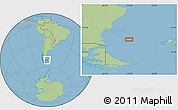 Savanna Style Location Map of the area around 51° 27' 30" S, 65° 22' 30" W