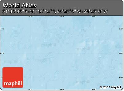 Physical Map of the Area around 51° 27' 30" S, 66° 13' 29" W