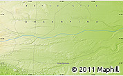Physical Map of the area around 51° 27' 30" S, 71° 19' 29" W