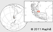Blank Location Map of the area around 51° 27' 30" S, 72° 10' 30" W