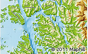 Physical Map of the area around 51° 27' 30" S, 73° 52' 30" W