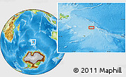 Physical Location Map of the area around 51° 27' 30" S, 74° 52' 30" E