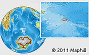 Physical Location Map of the area around 51° 27' 30" S, 75° 43' 29" E