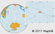 Political Location Map of the area around 51° 27' 30" S, 75° 43' 29" E