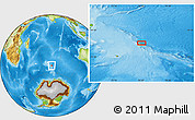Physical Location Map of the area around 51° 27' 30" S, 76° 34' 29" E
