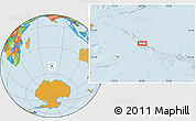 Political Location Map of the area around 51° 27' 30" S, 76° 34' 29" E