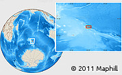 Shaded Relief Location Map of the area around 51° 27' 30" S, 76° 34' 29" E