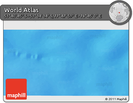 Physical 3D Map of the Area around 51° 27' 30" S, 78° 16' 30" E