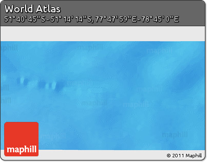 Physical 3D Map of the Area around 51° 27' 30" S, 78° 16' 30" E