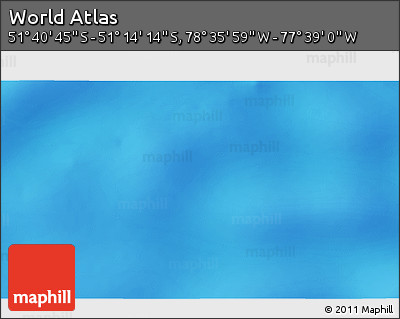 Physical 3D Map of the Area around 51° 27' 30" S, 78° 7' 30" W