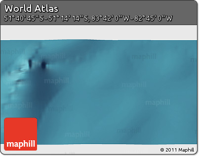 Satellite 3D Map of the Area around 51° 27' 30" S, 83° 13' 29" W