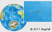 Physical Location Map of the area around 51° 27' 30" S, 93° 34' 29" E