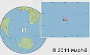 Savanna Style Location Map of the area around 51° 51' 10" S, 0° 4' 30" E