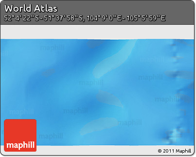 Physical 3D Map of the Area around 51° 51' 10" S, 104° 37' 30" E