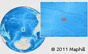 Shaded Relief Location Map of the area around 51° 51' 10" S, 114° 40' 30" W