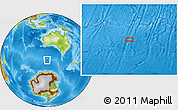 Physical Location Map of the area around 51° 51' 10" S, 119° 55' 30" E