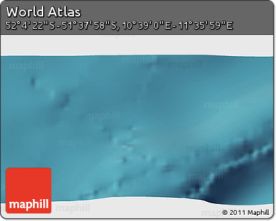 Satellite 3D Map of the Area around 51° 51' 10" S, 11° 7' 30" E