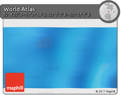 Physical 3D Map of the Area around 51° 51' 10" S, 122° 28' 29" E