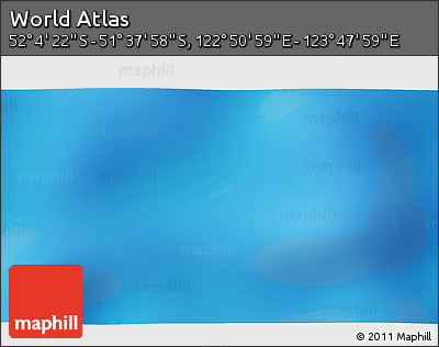 Physical 3D Map of the Area around 51° 51' 10" S, 123° 19' 29" E
