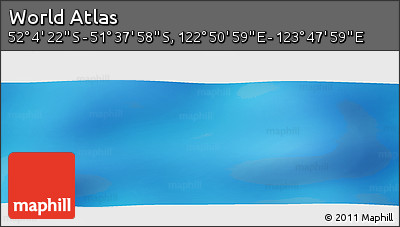Physical Panoramic Map of the Area around 51° 51' 10" S, 123° 19' 29" E