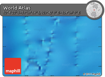 Physical Map of the Area around 51° 51' 10" S, 124° 10' 30" E