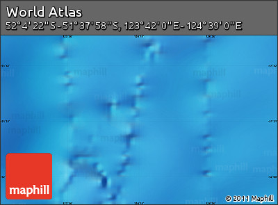 Physical Map of the Area around 51° 51' 10" S, 124° 10' 30" E