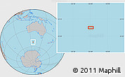 Gray Location Map of the area around 51° 51' 10" S, 126° 43' 29" E