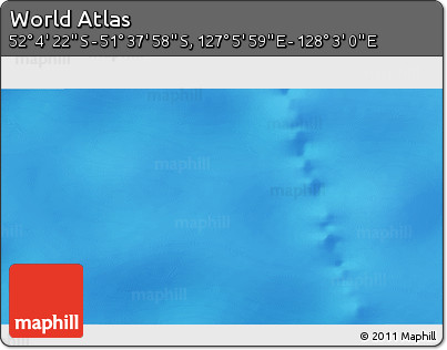 Physical 3D Map of the Area around 51° 51' 10" S, 127° 34' 30" E
