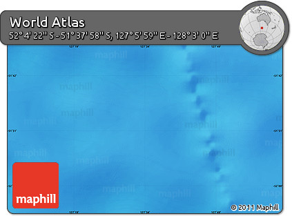 Shaded Relief Map of the Area around 51° 51' 10" S, 127° 34' 30" E