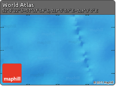 Shaded Relief Map of the Area around 51° 51' 10" S, 127° 34' 30" E