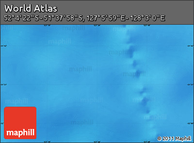 Shaded Relief Map of the Area around 51° 51' 10" S, 127° 34' 30" E