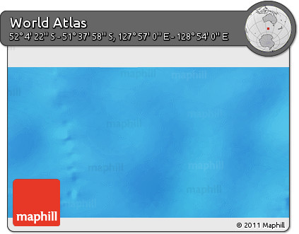 Physical 3D Map of the Area around 51° 51' 10" S, 128° 25' 30" E
