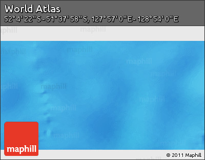 Physical 3D Map of the Area around 51° 51' 10" S, 128° 25' 30" E