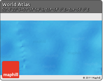 Physical 3D Map of the Area around 51° 51' 10" S, 128° 25' 30" E