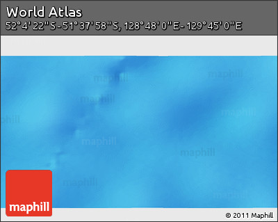 Physical 3D Map of the Area around 51° 51' 10" S, 129° 16' 30" E