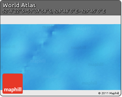 Physical 3D Map of the Area around 51° 51' 10" S, 129° 16' 30" E