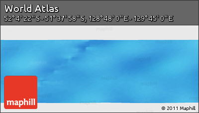 Physical Panoramic Map of the Area around 51° 51' 10" S, 129° 16' 30" E