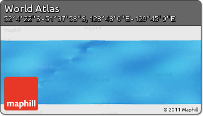 Physical Panoramic Map of the Area around 51° 51' 10" S, 129° 16' 30" E