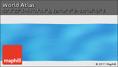 Physical Panoramic Map of the Area around 51° 51' 10" S, 130° 7' 30" E