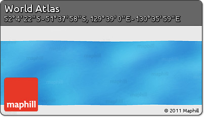 Physical Panoramic Map of the Area around 51° 51' 10" S, 130° 7' 30" E