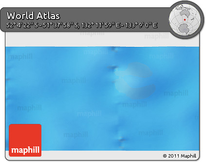 Physical 3D Map of the Area around 51° 51' 10" S, 132° 40' 30" E
