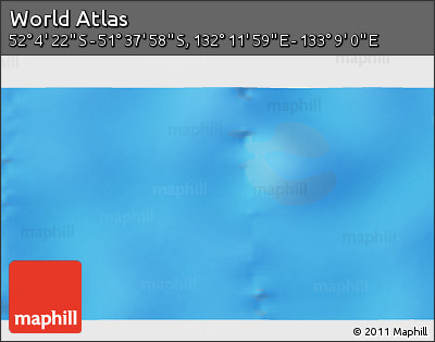Physical 3D Map of the Area around 51° 51' 10" S, 132° 40' 30" E