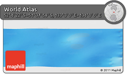 Physical Panoramic Map of the Area around 51° 51' 10" S, 133° 31' 30" E