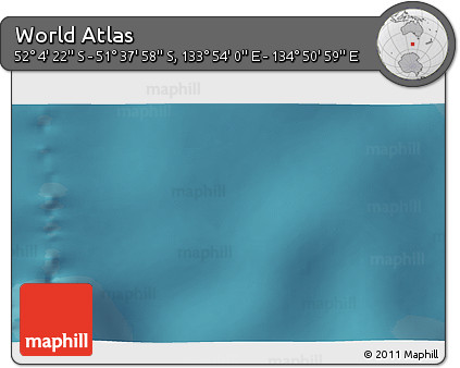 Satellite 3D Map of the Area around 51° 51' 10" S, 134° 22' 30" E