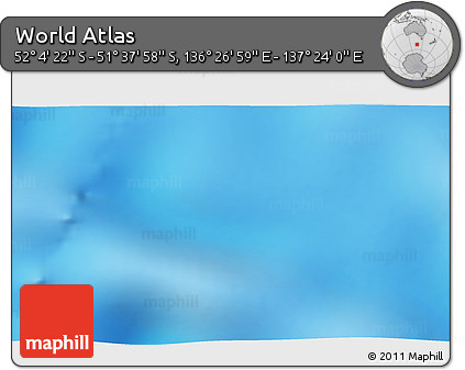 Physical 3D Map of the Area around 51° 51' 10" S, 136° 55' 30" E