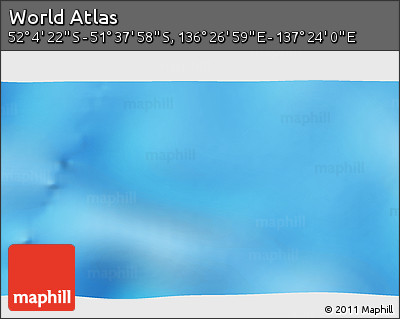 Physical 3D Map of the Area around 51° 51' 10" S, 136° 55' 30" E