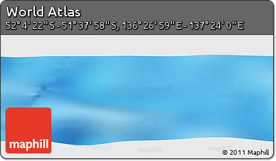 Shaded Relief Panoramic Map of the Area around 51° 51' 10" S, 136° 55' 30" E