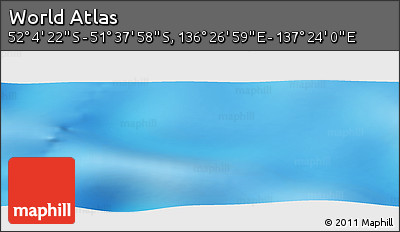 Shaded Relief Panoramic Map of the Area around 51° 51' 10" S, 136° 55' 30" E