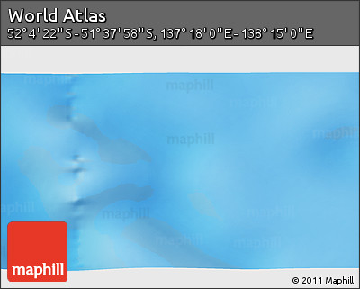 Physical 3D Map of the Area around 51° 51' 10" S, 137° 46' 30" E